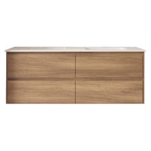 Horizon 1500mm Light Oak Wall Hung Double Vanity